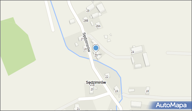 Sędzimirów, Sędzimirów, 23, mapa Sędzimirów