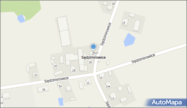 Sędzimirowice, Sędzimirowice, 27, mapa Sędzimirowice