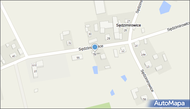 Sędzimirowice, Sędzimirowice, 54, mapa Sędzimirowice