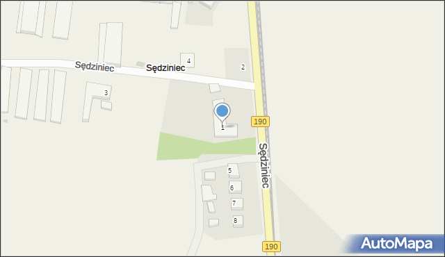 Sędziniec, Sędziniec, 1, mapa Sędziniec