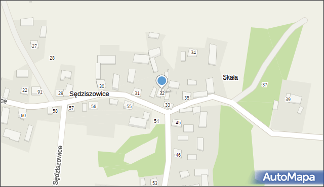 Sędziszowice, Sędziszowice, 32, mapa Sędziszowice