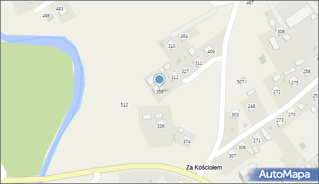 Sękowa, Sękowa, 309, mapa Sękowa