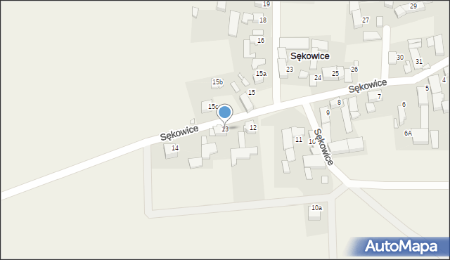 Sękowice, Sękowice, 13, mapa Sękowice