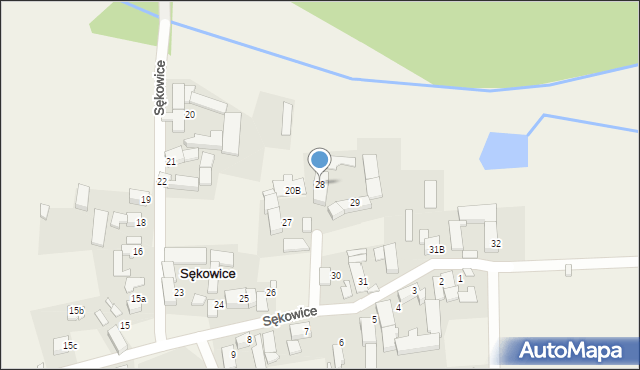 Sękowice, Sękowice, 28, mapa Sękowice