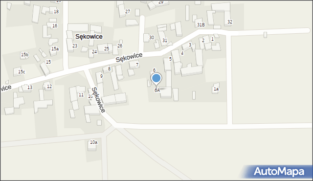 Sękowice, Sękowice, 6A, mapa Sękowice