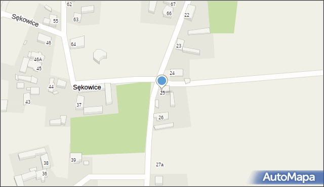 Sękowice, Sękowice, 25, mapa Sękowice