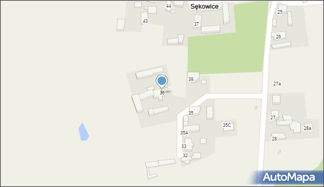 Sękowice, Sękowice, 36, mapa Sękowice