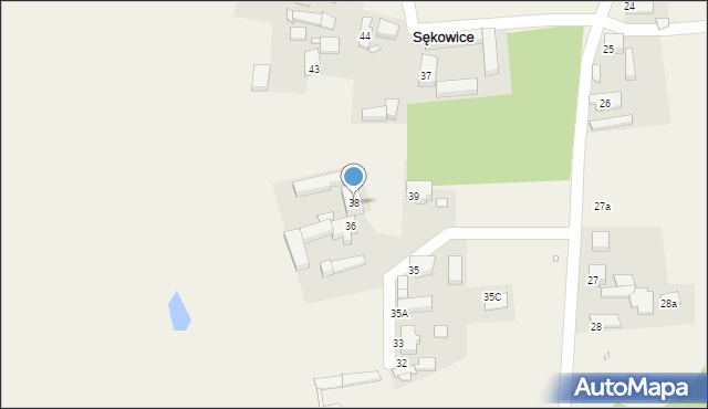 Sękowice, Sękowice, 38, mapa Sękowice