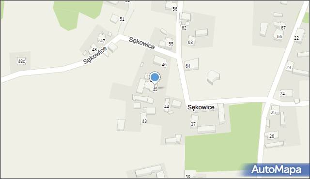 Sękowice, Sękowice, 45, mapa Sękowice