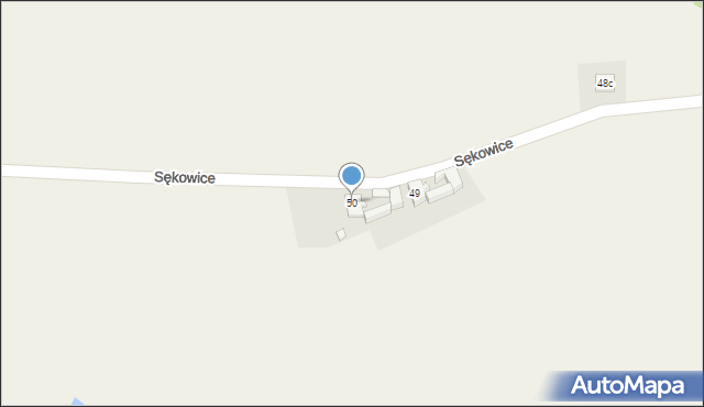 Sękowice, Sękowice, 50, mapa Sękowice