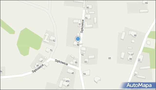 Sękowice, Sękowice, 56, mapa Sękowice