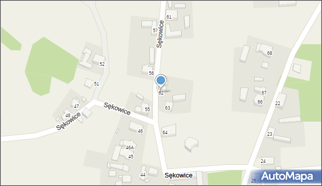 Sękowice, Sękowice, 62, mapa Sękowice