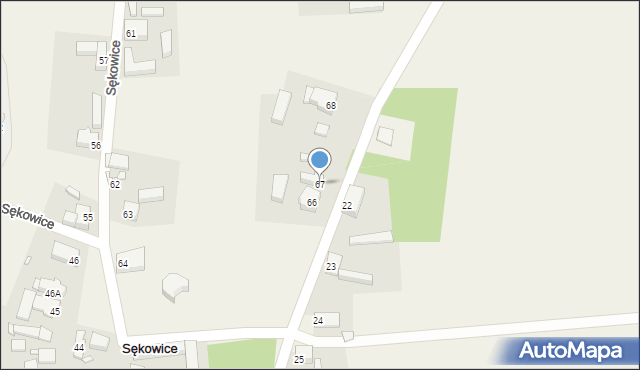 Sękowice, Sękowice, 67, mapa Sękowice