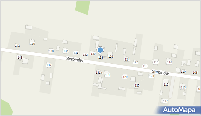 Serbinów, Serbinów, 128, mapa Serbinów