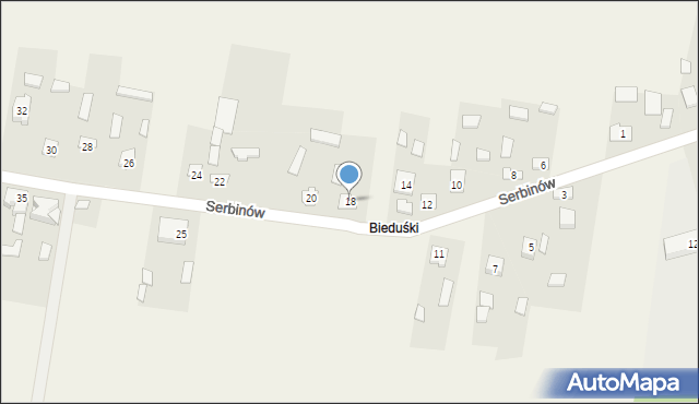 Serbinów, Serbinów, 18, mapa Serbinów