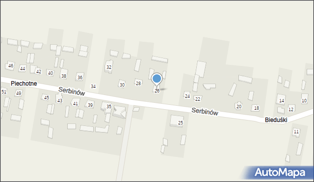 Serbinów, Serbinów, 26, mapa Serbinów