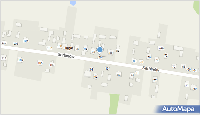 Serbinów, Serbinów, 56, mapa Serbinów