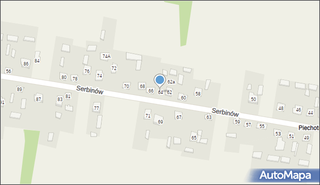 Serbinów, Serbinów, 64, mapa Serbinów