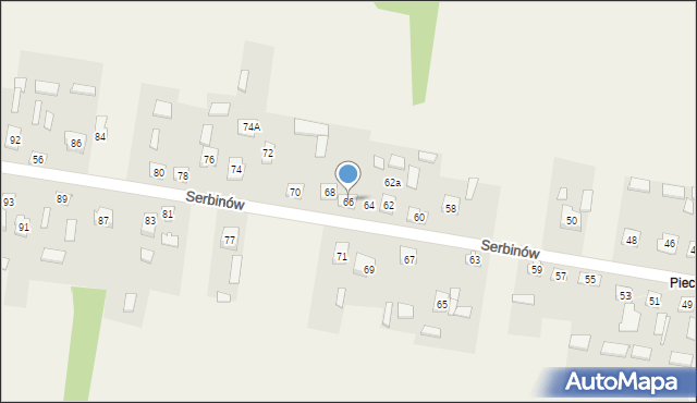 Serbinów, Serbinów, 66, mapa Serbinów