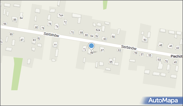 Serbinów, Serbinów, 69, mapa Serbinów