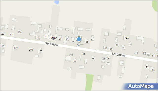 Serbinów, Serbinów, 90, mapa Serbinów