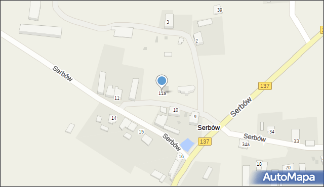 Serbów, Serbów, 11a, mapa Serbów