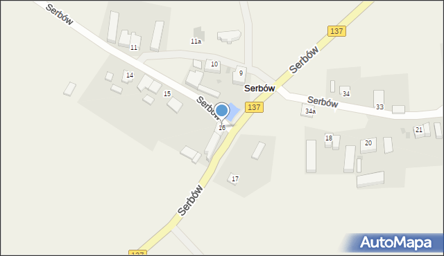 Serbów, Serbów, 16, mapa Serbów