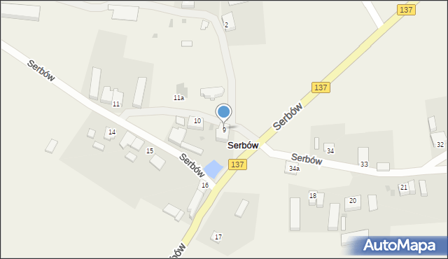 Serbów, Serbów, 9, mapa Serbów