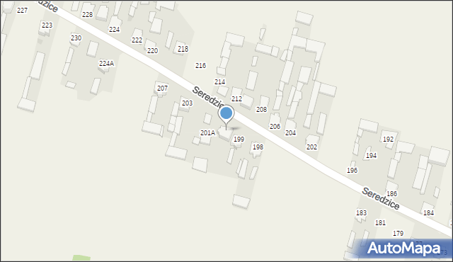 Seredzice, Seredzice, 201, mapa Seredzice