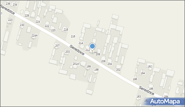 Seredzice, Seredzice, 210, mapa Seredzice