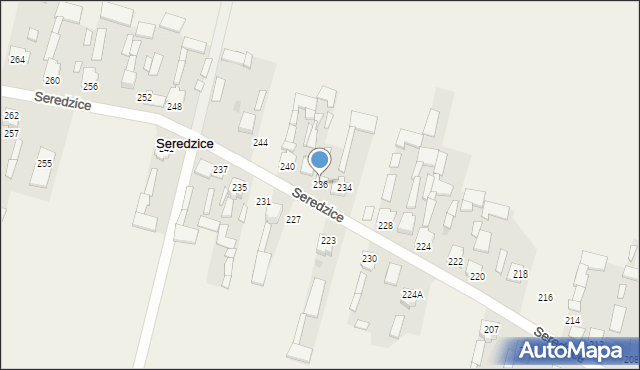 Seredzice, Seredzice, 236, mapa Seredzice