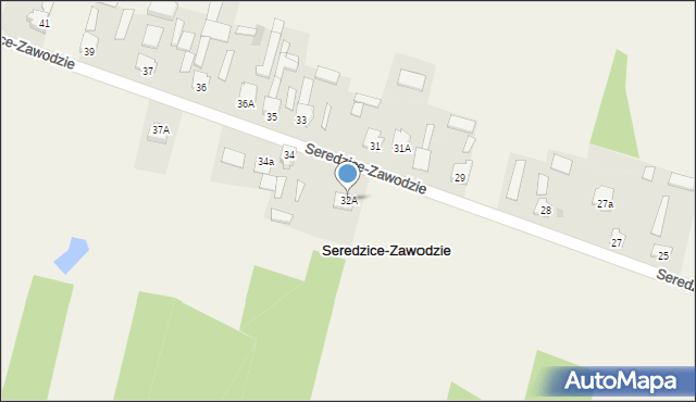 Seredzice-Zawodzie, Seredzice-Zawodzie, 32A, mapa Seredzice-Zawodzie