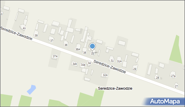 Seredzice-Zawodzie, Seredzice-Zawodzie, 33, mapa Seredzice-Zawodzie