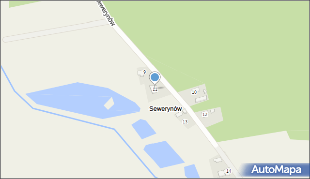 Sewerynów, Sewerynów, 11, mapa Sewerynów