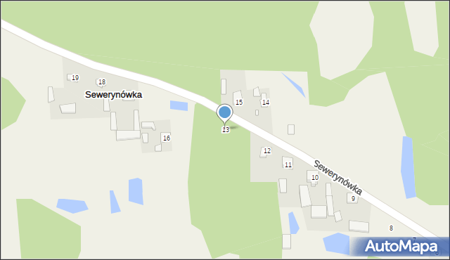 Sewerynówka, Sewerynówka, 13, mapa Sewerynówka