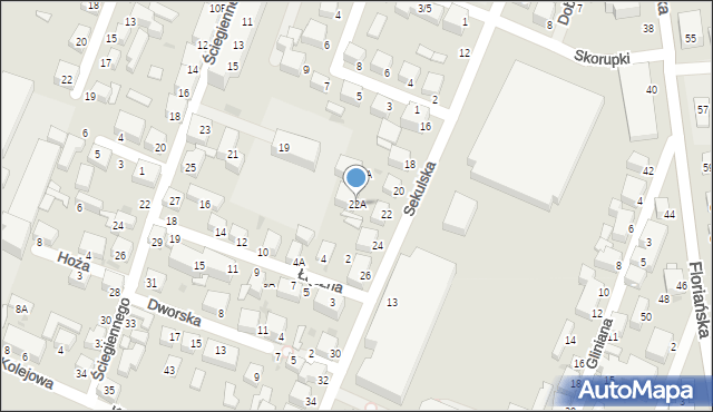 Siedlce, Sekulska, 22A, mapa Siedlce