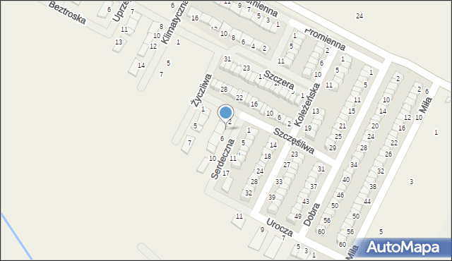 Skórzewo, Serdeczna, 4, mapa Skórzewo