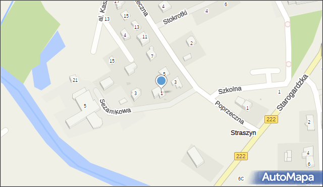 Straszyn, Sezamkowa, 1, mapa Straszyn