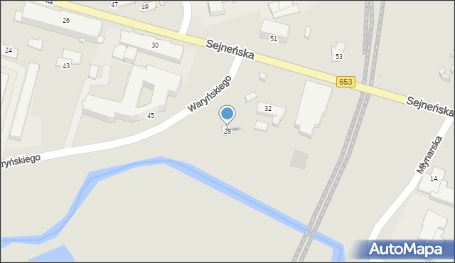 Suwałki, Sejneńska, 28, mapa Suwałk