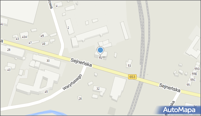 Suwałki, Sejneńska, 51, mapa Suwałk