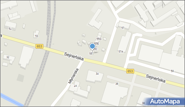 Suwałki, Sejneńska, 55A, mapa Suwałk