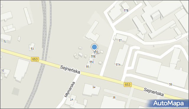 Suwałki, Sejneńska, 55F, mapa Suwałk
