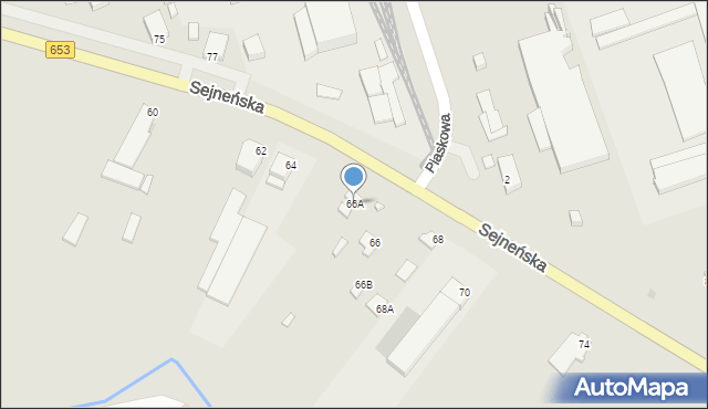 Suwałki, Sejneńska, 66A, mapa Suwałk