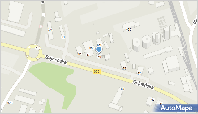 Suwałki, Sejneńska, 69, mapa Suwałk