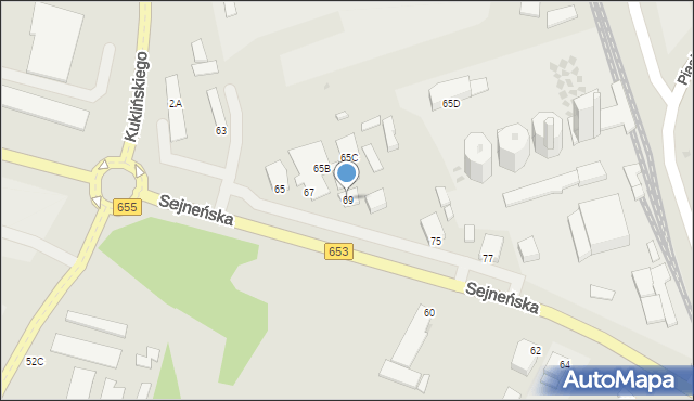 Suwałki, Sejneńska, 69, mapa Suwałk