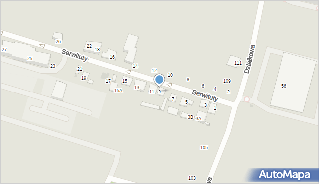 Warszawa, Serwituty, 9, mapa Warszawy