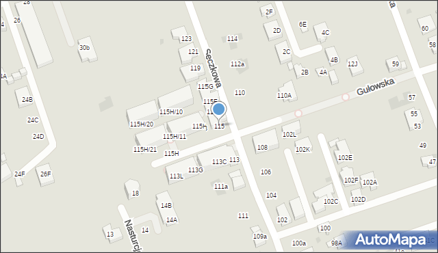 Warszawa, Sęczkowa, 115, mapa Warszawy