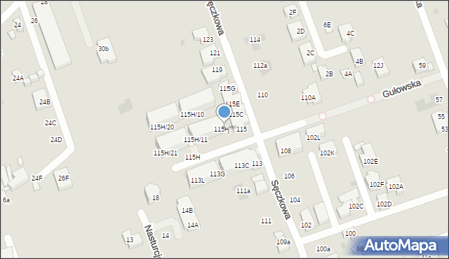 Warszawa, Sęczkowa, 115H/1, mapa Warszawy