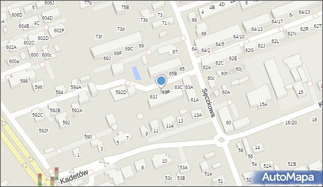 Warszawa, Sęczkowa, 63G, mapa Warszawy