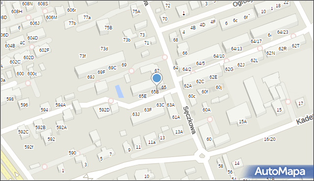 Warszawa, Sęczkowa, 65A, mapa Warszawy